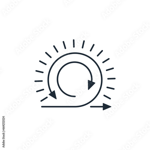 Resistance to opposition. countermeasures. Vector linear icon isolated on white background.