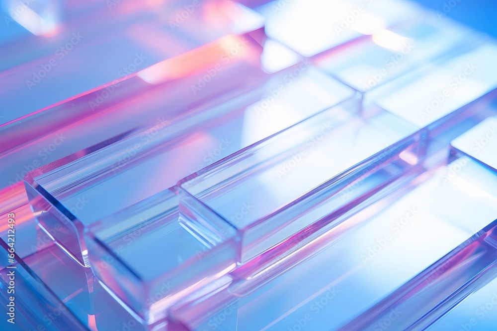 Crystal clear glass block texture, iridescent transparent material background Crystal clear glass block texture, iridescent transparent material background