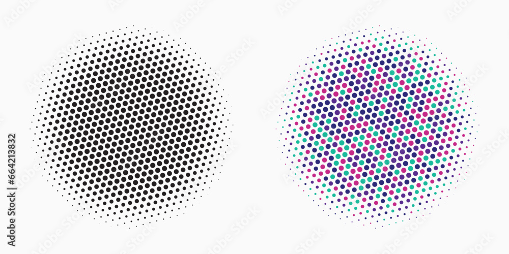 Abstract color dot Circle. Colorful Halftone Illustration. Vector Grunge. Dot Logo. Circle Dots. Gradient Retro. Round Dots. 
