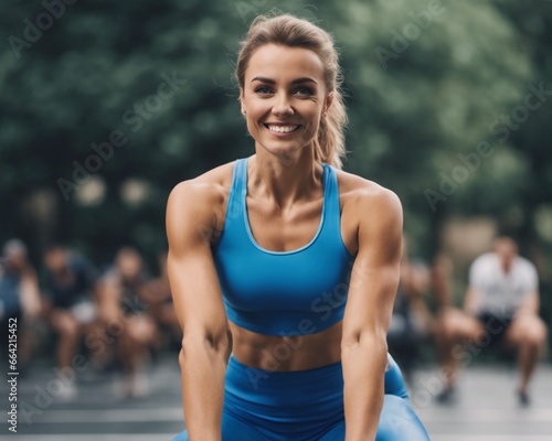 woman exercising in the park