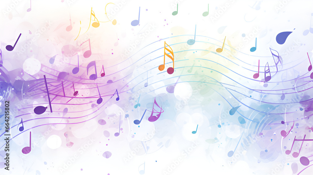 Fototapeta premium Colorful Music Note Background Images | generative ai