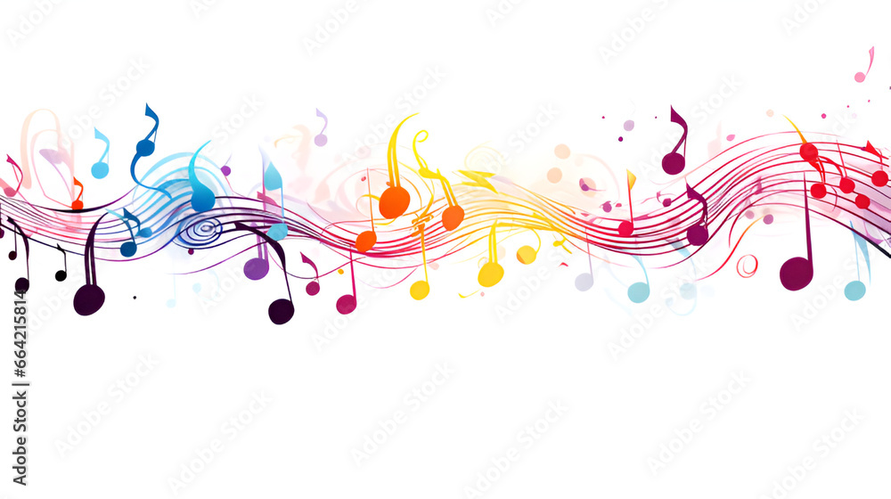 Fototapeta premium Colorful Music Note Background Images | generative ai