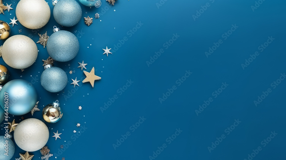 Luxury New Year's balls and toys on a white background with bokeh lights on Christmas Eve Luxury New Year's balls and toys on a white background with bokeh lights on Christmas Eve