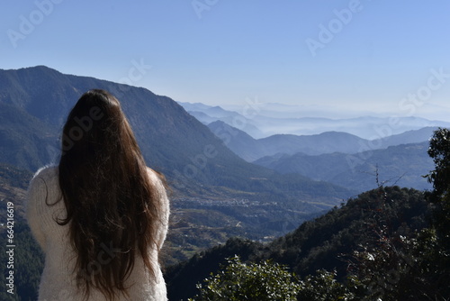 person in the mountains
