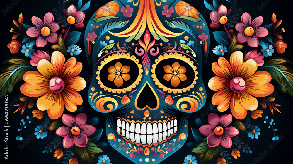 Flat design of dia de muertos background Flat design of dia de muertos background