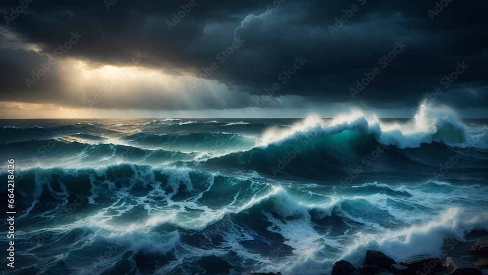 storm over the sea