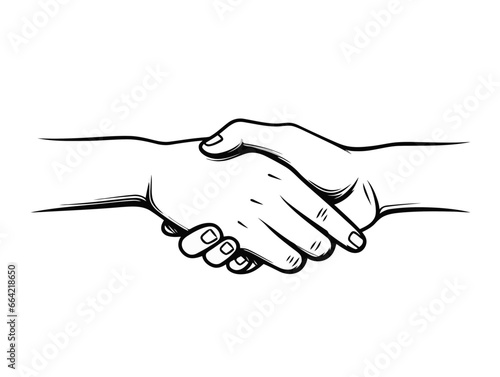 Doodle Hands joining together, cartoon sticker, sketch, vector, Illustration, minimalistic