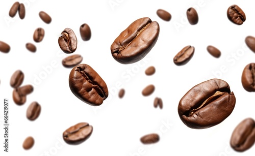Coffee Bean flying on white background, 3d illustration.