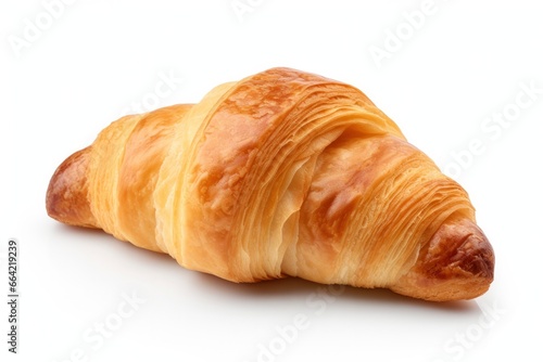Croissant isolated on white background.
