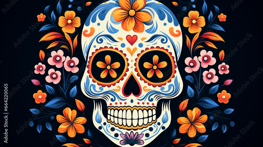 Flat design of dia de muertos background Flat design of dia de muertos background