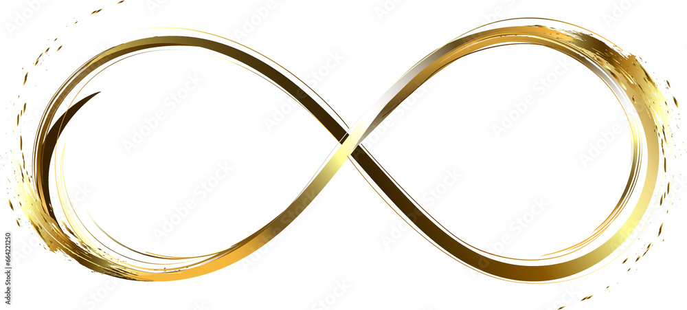 Gold infinity symbol - obrazy, fototapety, plakaty 