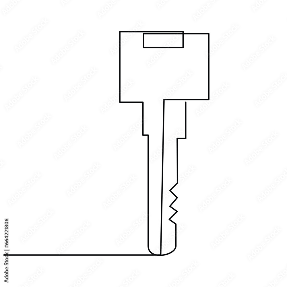 Continuous One line lock Keys on ring outline vector art illustration Continuous One line lock Keys on ring outline vector art illustration
