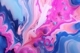 Abstract background with swirling blue and pink liquid. Generative AI