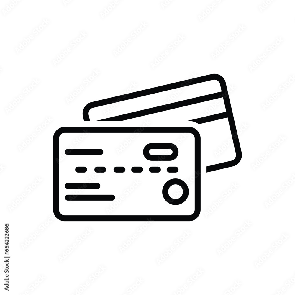 Black line icon for credit card Black line icon for credit card