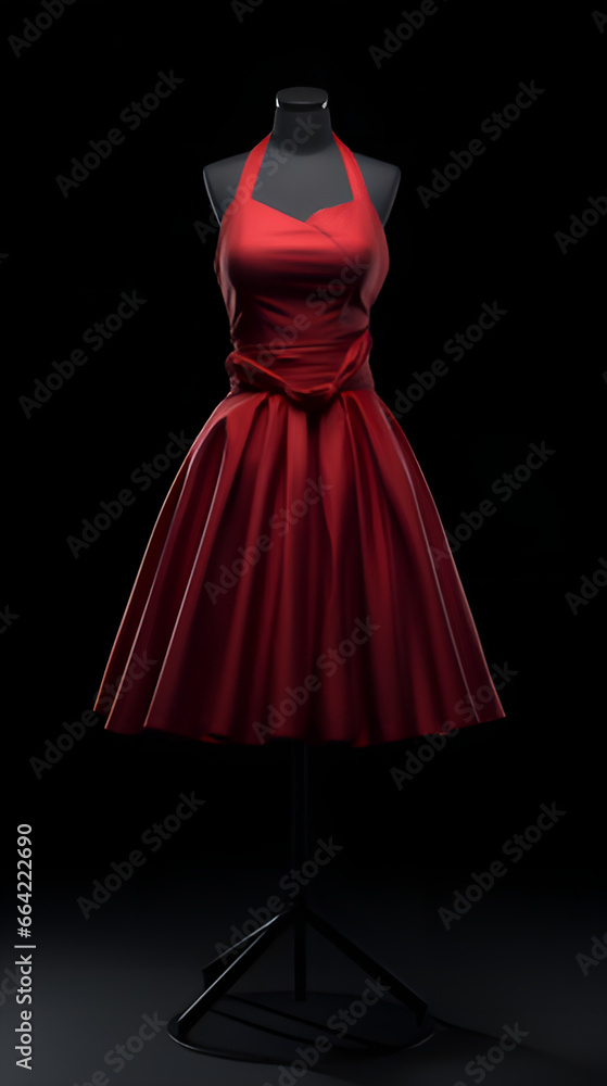 red dress on mannequin | generative ai red dress on mannequin | generative ai