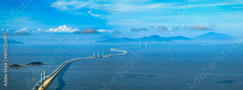 Aerial view of Hong Kong-Zhuhai-Macao Bridge panorama photo