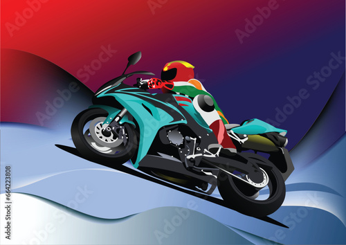 Abstract background with motorcycle image. Iron horse. Vector illustration