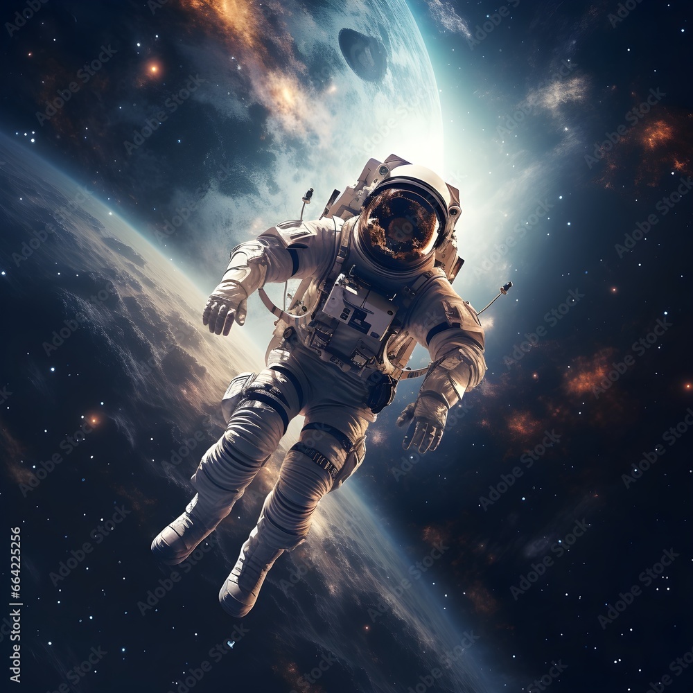 Astronaut's Solitude: Floating in the Cosmic Vastness Astronaut's Solitude: Floating in the Cosmic Vastness