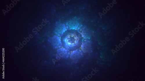 3D manual rendering abstract round hole light background