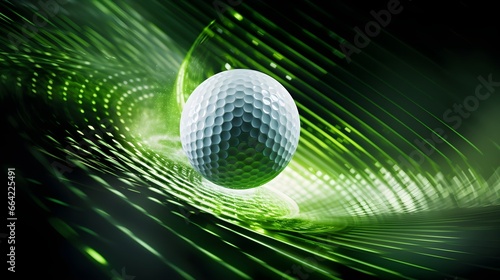 A golf ball for speed  accuracy  and control  highlighting its intricate details against a sleek modern background.