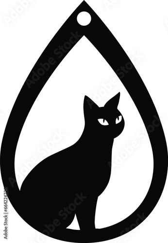 Black cat earrings cutout