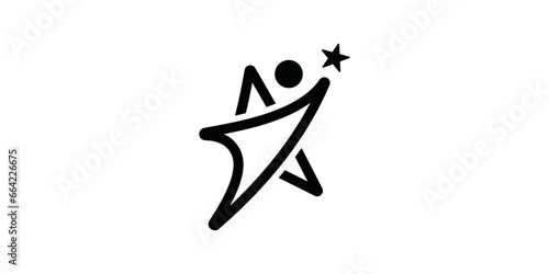 logo design template symbol of caring, success, successful people, stars, achieving dreams