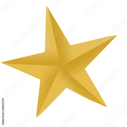 golden star isolated on white