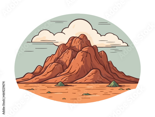 Doodle Mount Sinai, cartoon sticker, sketch, vector, Illustration, minimalistic