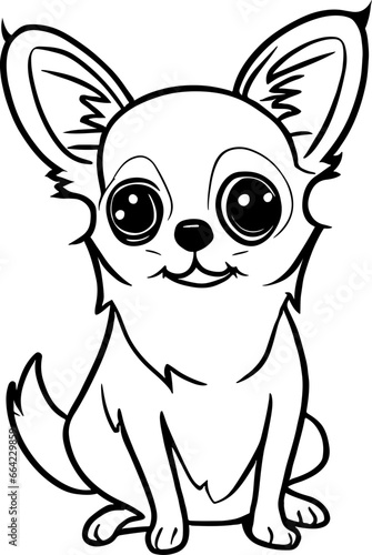 chihuahua dog pet in line art