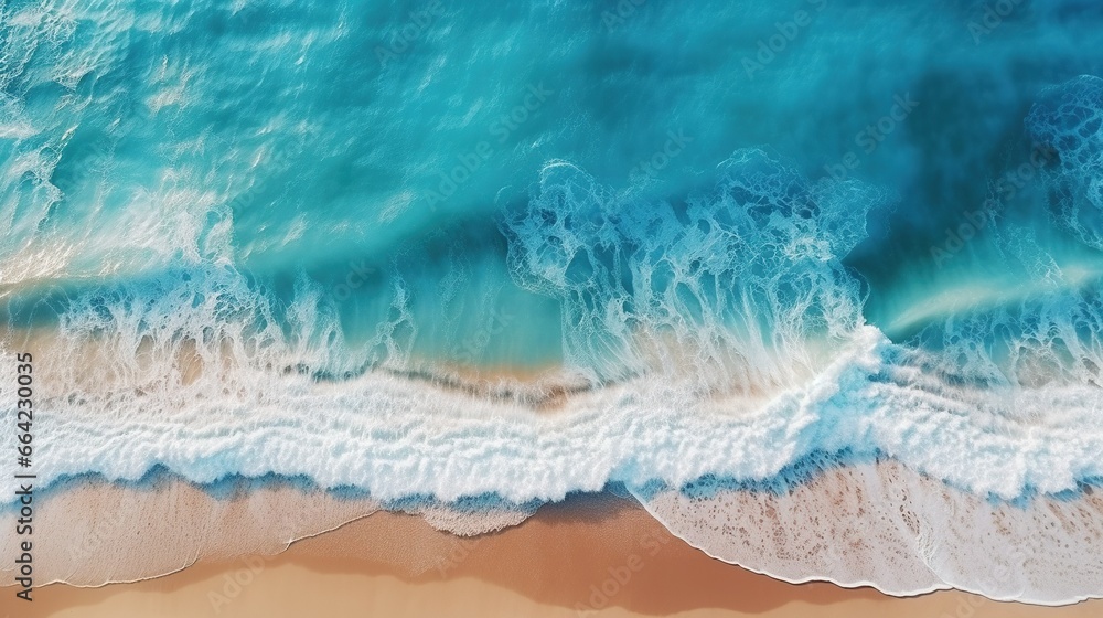 Ocean waves on the beach as a background. Beautiful natural summer vacation holidays background