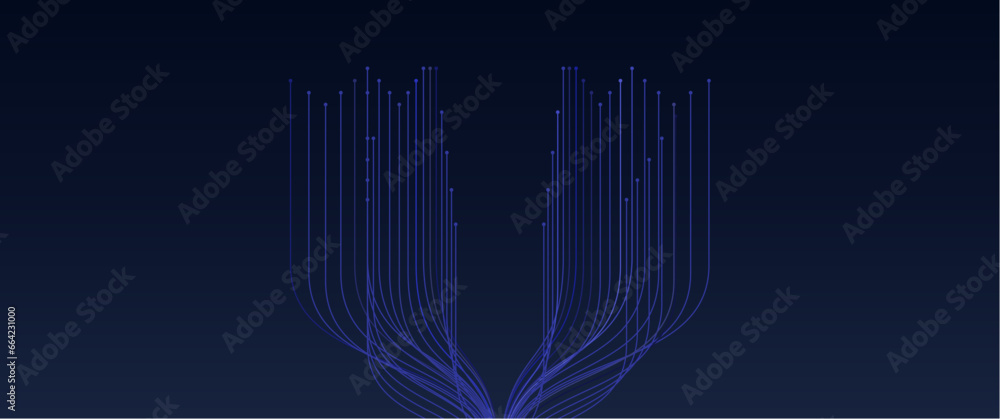 Obraz premium abstract futuristic big data connection visualization vector illustration design for hi tech background, data transfer, data flow