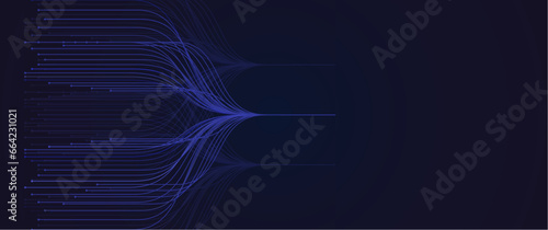 abstract futuristic big data connection visualization vector illustration design for hi tech background, data transfer, data flow