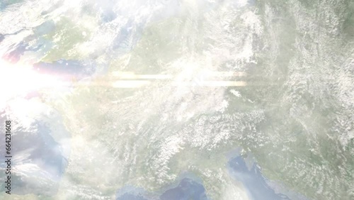 Wallpaper Mural Zoom in from space and focus on Bühl, Germany. 3D Animation. Background for travel intro. Elements of this image furnished by NASA Torontodigital.ca