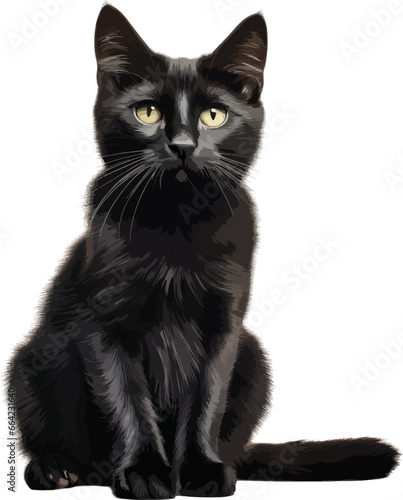 Fototapeta Naklejka Na Ścianę i Meble -  Black cat clip art