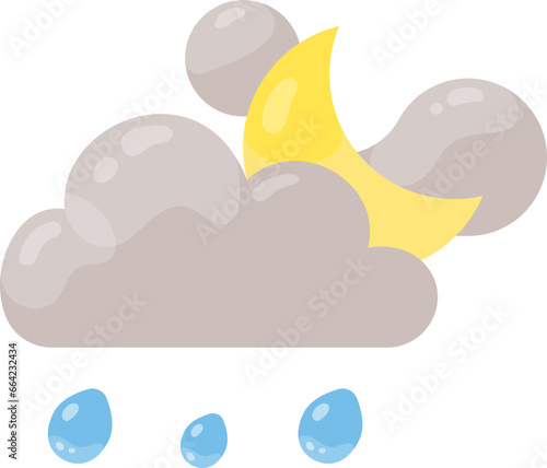 Rain in the night icon