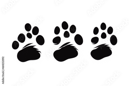 Paw print vector. Foot trail of cat or dog. Puppy dog trail paw prints.