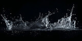 Blurry images of drinking water liquid wave splashing
Splashes of water on a black background AI Generated