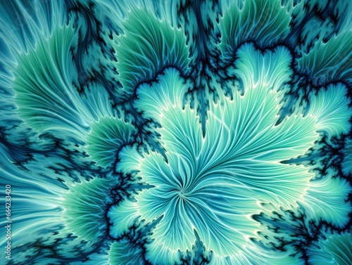 Aqua and Green psychedelic fractal.