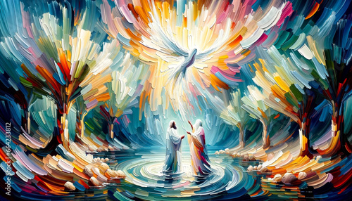 Abstract Waves: The Baptism of Jesus in Color