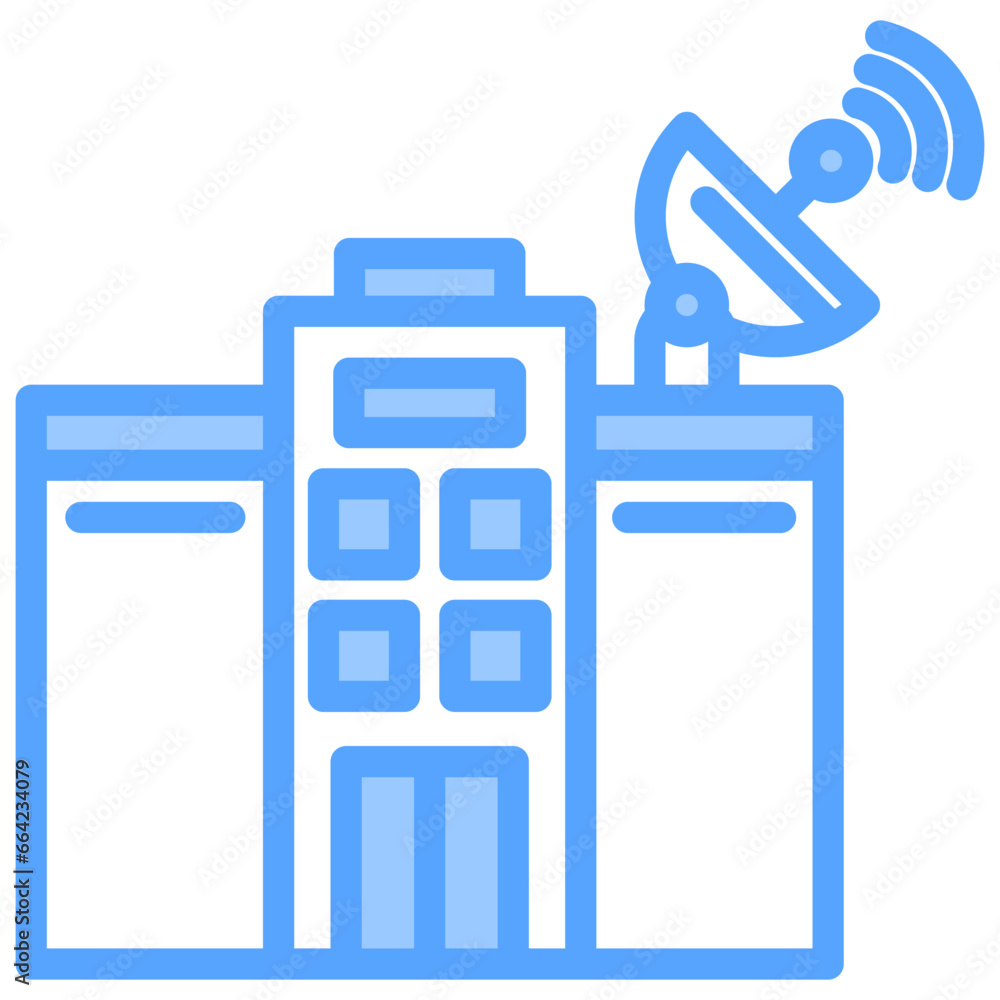 Satellite Office Blue Icon Satellite Office Blue Icon