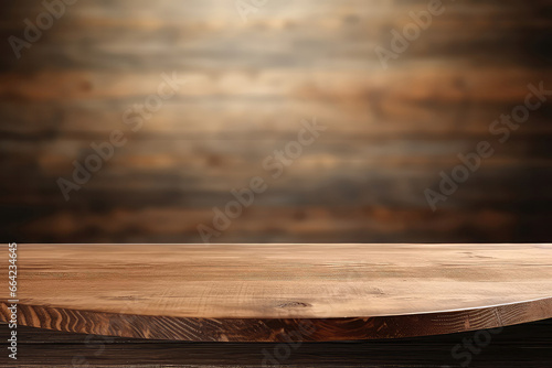 An Old Wooden Table Provides An Empty Location In The Background