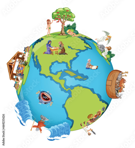 Religious Bible Story Characters on Earth Sphere