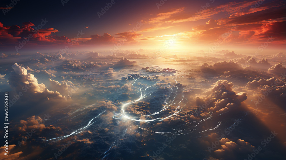 Fototapeta premium The largest super 3d typhoon on earth seen from space, with generative ai