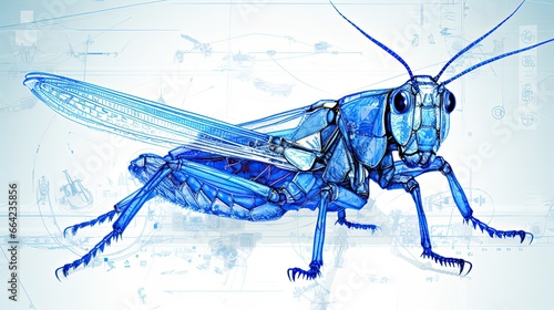 3D rendering of a large grasshopper