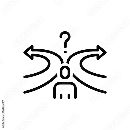 Black line icon for desicion 