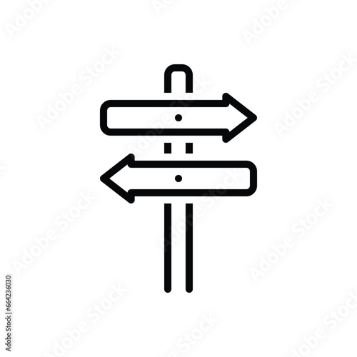 Black line icon for direction board 