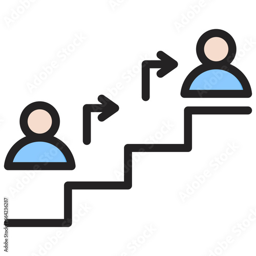 Succession Planning Outline Color Icon