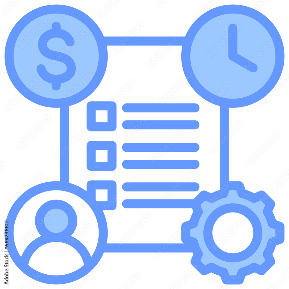 Project Management Blue Icon Project Management Blue Icon