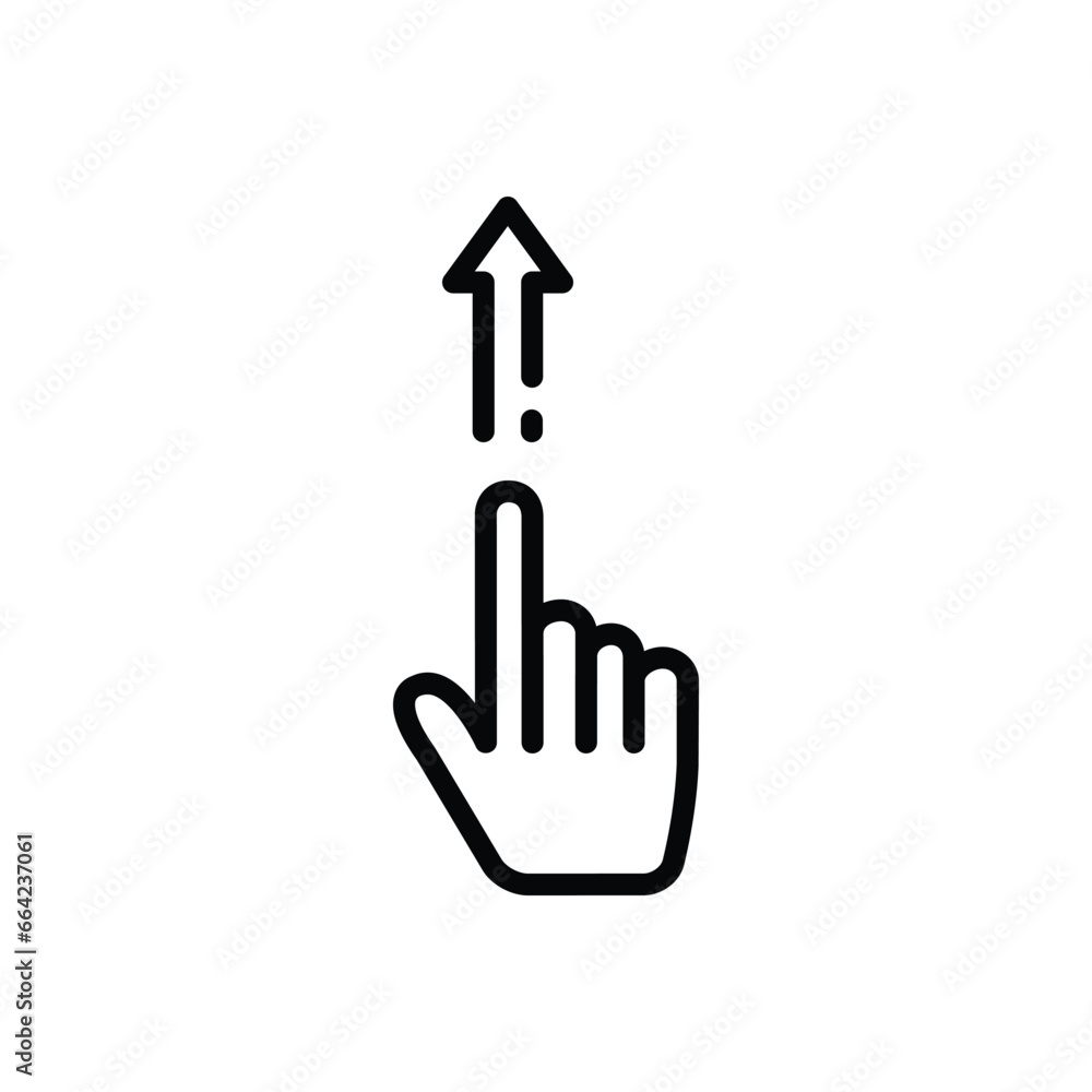 Black line icon for point up Black line icon for point up