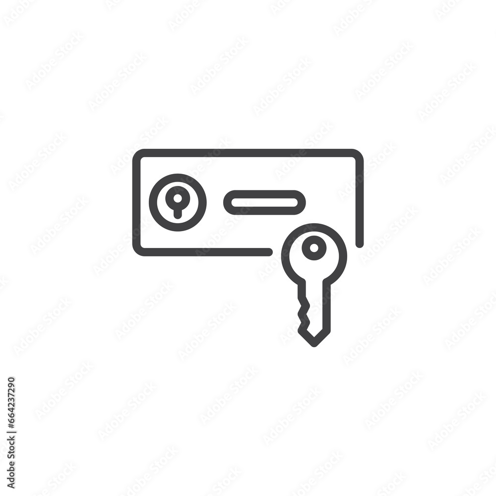 Safe deposit box line icon Safe deposit box line icon